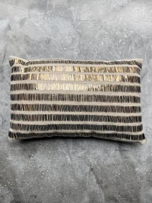 TRIBAL Coussin en Lin brodé de sequins 30x45 cm