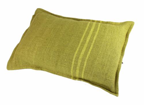 Petit coussin en lin jaune