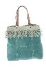 Sac cabas medium BOHO en velours de coton et gros lin - Canard