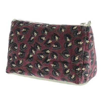 Trousse de toilette ART DECO Velours BORDEAUX