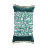 Coussin en velours et coton imprimé Anna 30x45 cm Bleu orage